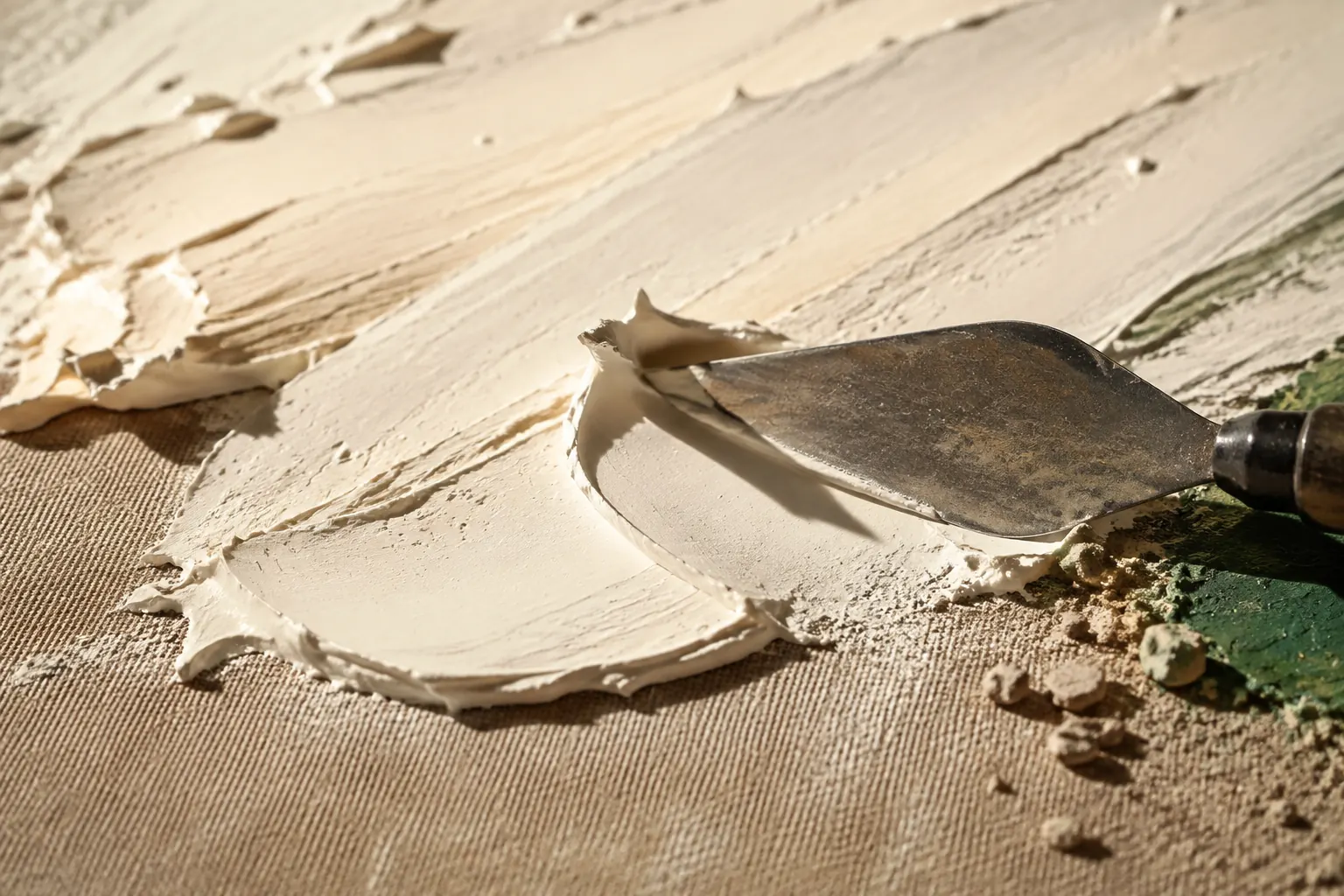 Material de textura sin terminar sobre una superficie